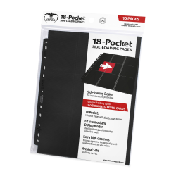 Pack de 10 hojas de 9 bolsillos Ultimate Guard carga lateral negro