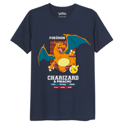 Camiseta adulto Pokémon - Charizard & Pikachu Talla S