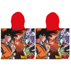 Poncho de microfibra Dragon Ball Z rojo 55x55cm