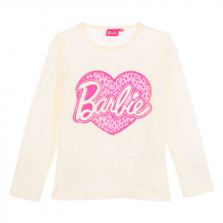 Camiseta niña manga larga Barbie blanca 8 años 128cm