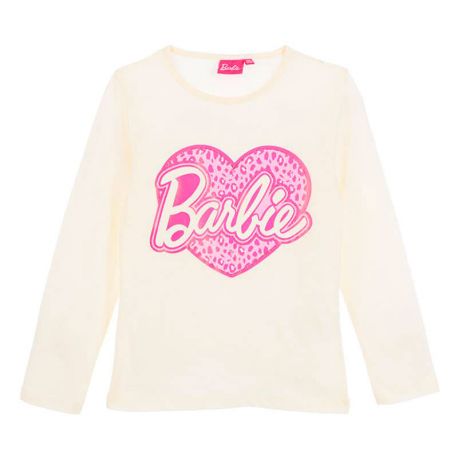 Camiseta niña manga larga Barbie blanca 10 años 140cm
