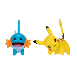 Pack de 2 Figuras Pokémon Battle - Mudkip & Pikachu 4 5cm