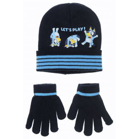 Gorro y guantes Bluey azul 54cm