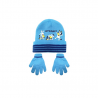 Gorro y guantes Bluey celeste 52cm