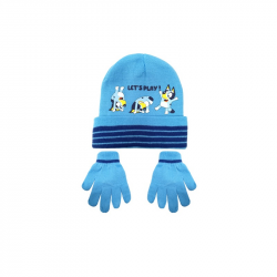 Gorro y guantes Bluey celeste 54cm