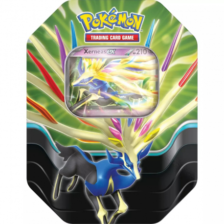 Caja de lata de cartas Pokemon Azure Legends 2025 Xerneas ex (inglés)