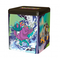 Lata apilable de cartas Pokemon Q1 2025 con Ondulagua. Ferromole, Flamarite y Ferroverdor (Inglés)