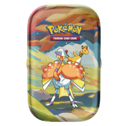 Mini lata de sobres de cartas Pokémon Vibrant Paldea - Espathra & Ampharos (inglés)