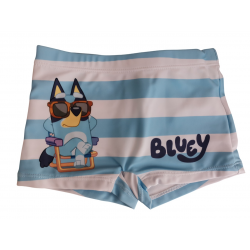 Bañador boxer niño Bluey y Bingo celeste blanco 5 años 110cm 85% poliéster reciclado