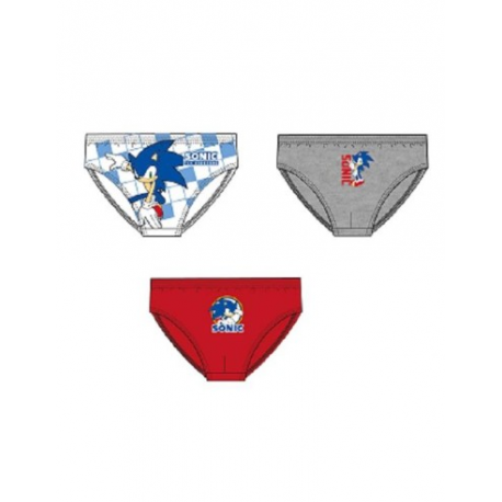 Pack de 3 slips niño Sonic 2 años 92cm -3 años 98cm